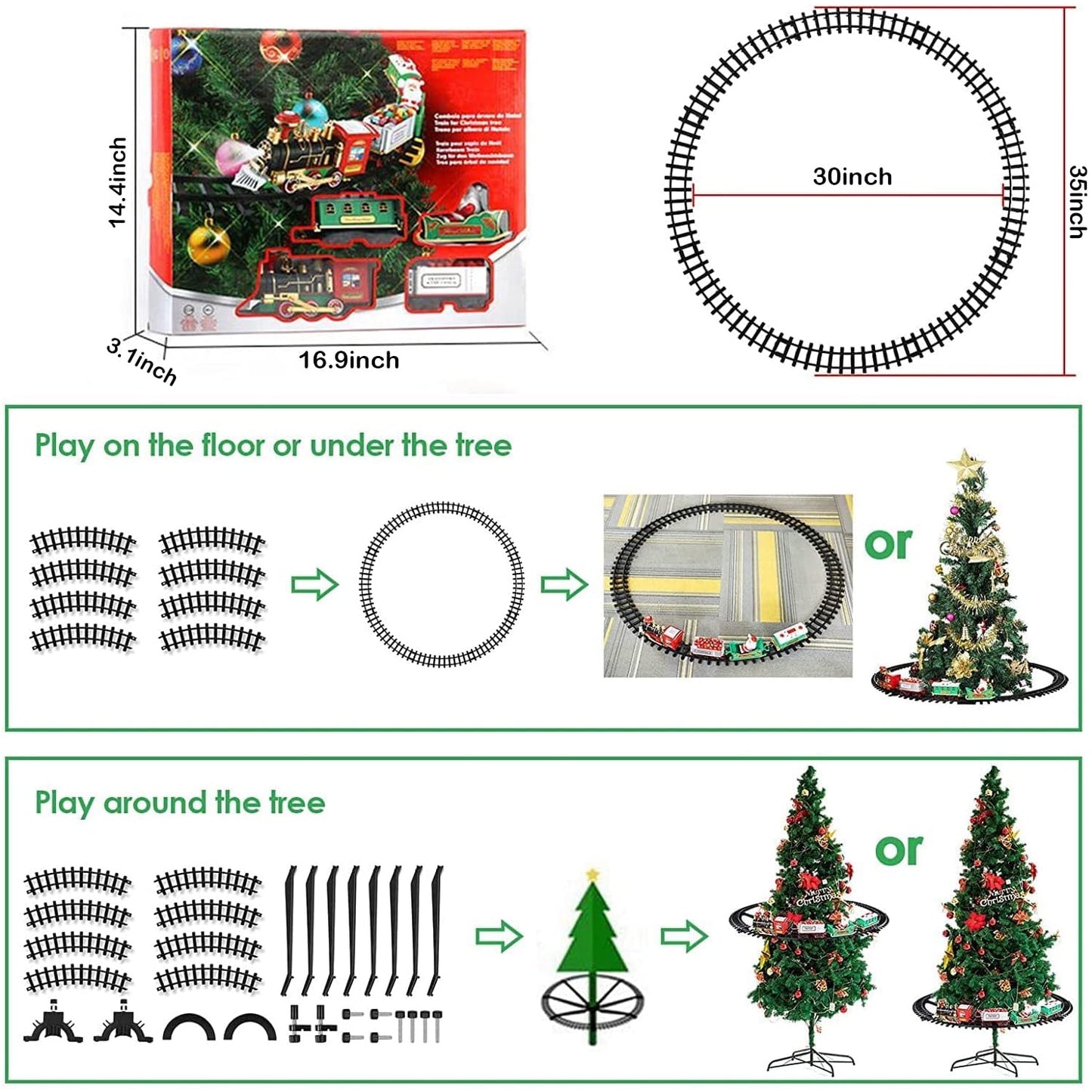 Christmas Tree Hanging Train Set Electric Train Toy